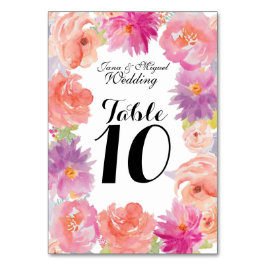 Blumendesign in Aquarelltönen Tischnummer