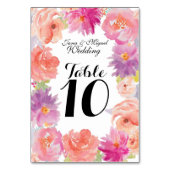 Blumendesign in Aquarelltönen Tischnummer (Rückseite)
