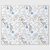 Blumendesign in blau und braun geschenkpapier (Flach)