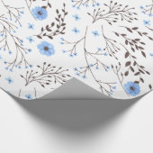 Blumendesign in blau und braun geschenkpapier (Ecke)