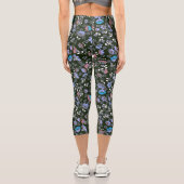 Blumendesign in den Schwarzen Capri-Leggings Capri Leggings (Rückseite)