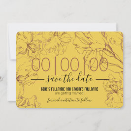 Blumendesign in Gelb-Mustard-BG-Hochzeit für Kontu Save The Date