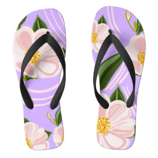 Blumendesign in heller Lilie Badesandalen