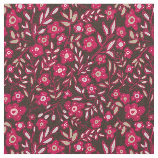 Blumendesign in Rich Magenta und Black Stoff (Nahaufnahme)