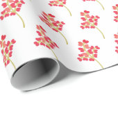 Blumendesign in Weiß Geschenkpapier (Rolleneckpunkt)