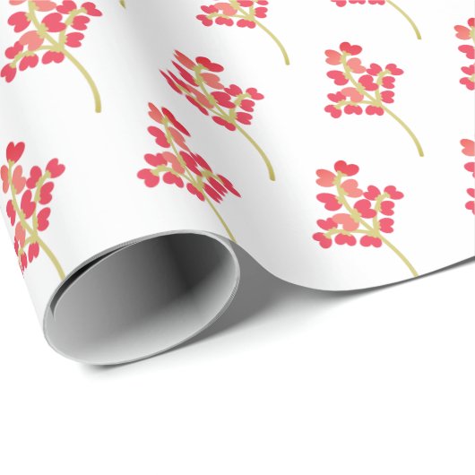 Blumendesign in Weiß Geschenkpapier (Rolleneckpunkt)