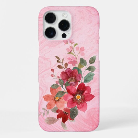 Blumendesign iPhone 16 Pro Max Hülle (Rückseite)