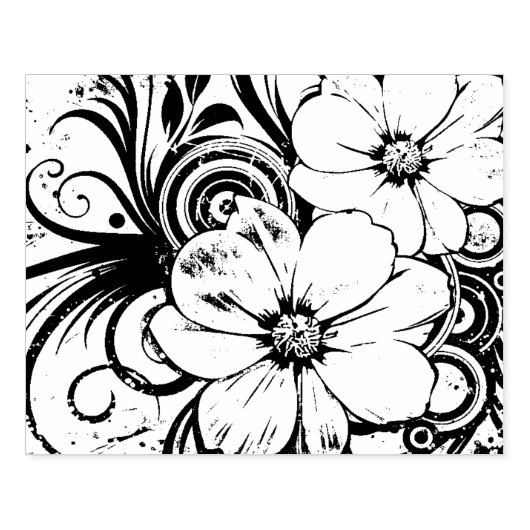 Blumendesign - Kartenherstellung Gummistempel (Prägung)