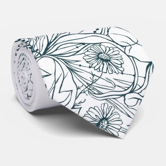 Blumendesign Krawatte (Gerollt)