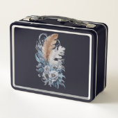 Blumendesign-Lunchbox Metall Brotdose (Rückseite)