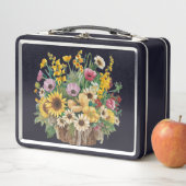 Blumendesign-Lunchbox Metall Brotdose (Beispiel)