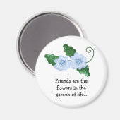 Blumendesign mit Freundschaftsbotschaft Magnet (Vorderseite/Rückseite)