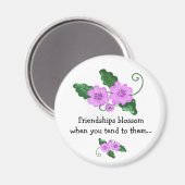 Blumendesign mit Freundschaftsspruch Magnet (Vorderseite/Rückseite)