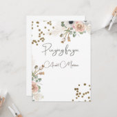 Blumendesign mit goldenen Punkten und Botschaft Karte (Vorderseite/Rückseite Beispiel)