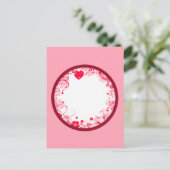Blumendesign mit Herz Postkarte (Stehend Vorderseite)