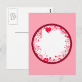 Blumendesign mit Herz Postkarte (Vorne/Hinten)