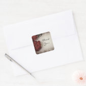 Blumendesign mit Linde-Papier Vielen Dank Quadratischer Aufkleber (Umschlag)