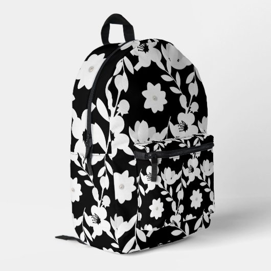 Blumendesign mit Perlen Bedruckter Rucksack (Rückseitige Ecke links)