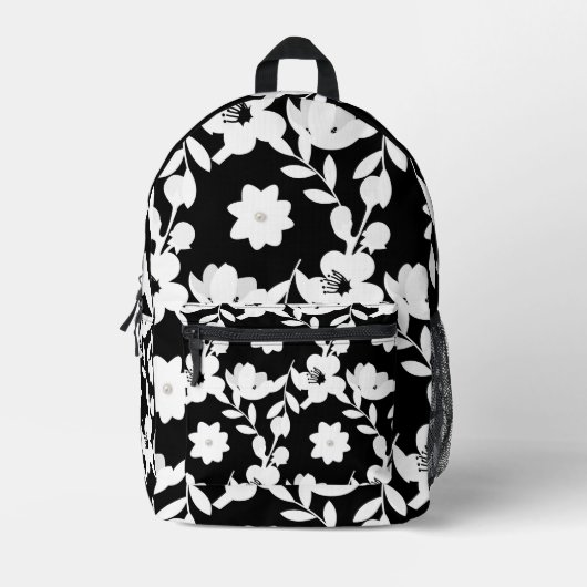 Blumendesign mit Perlen Bedruckter Rucksack (Vorderseite)