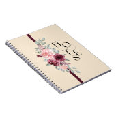 Blumendesign mit Ribbon in Rosa und Schwarz Notizblock (Rechte Seite)