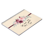 Blumendesign mit Ribbon in Rosa und Schwarz Notizblock (Linke Seite)
