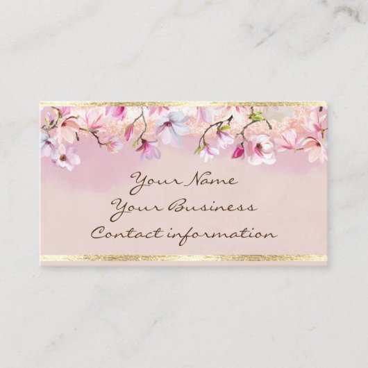 Blumendesign mit simuliertem Glitzer elegant Visitenkarte (Vorderseite)