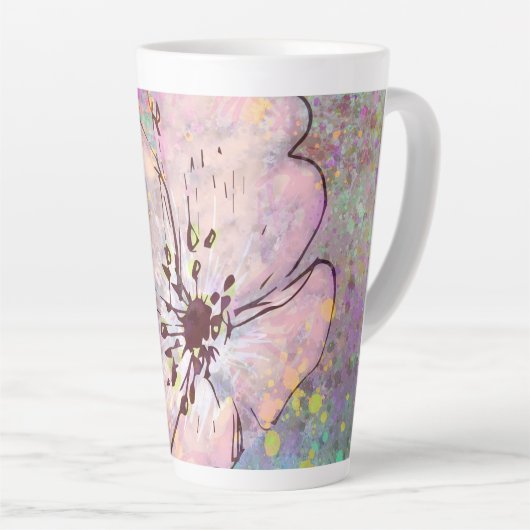Blumendesign mit Spritzer Paint Milchtasse (Rechte Ecke)