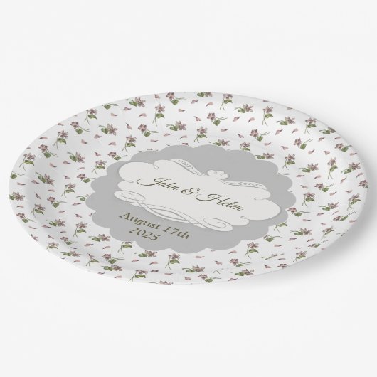 Blumendesign Pappteller (Schrägansicht)