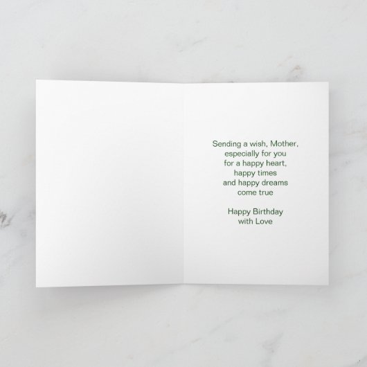 Blumendesign Personalisiert Mutter Geburtstag Karte (Innenseite)