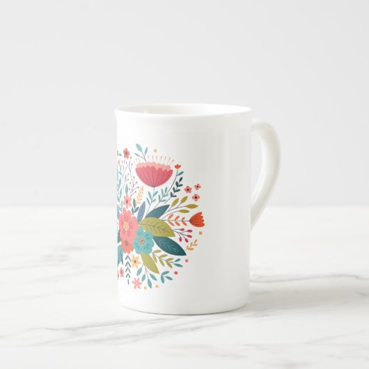 Blumendesign Porzellantasse (Vorderseite Rechts)