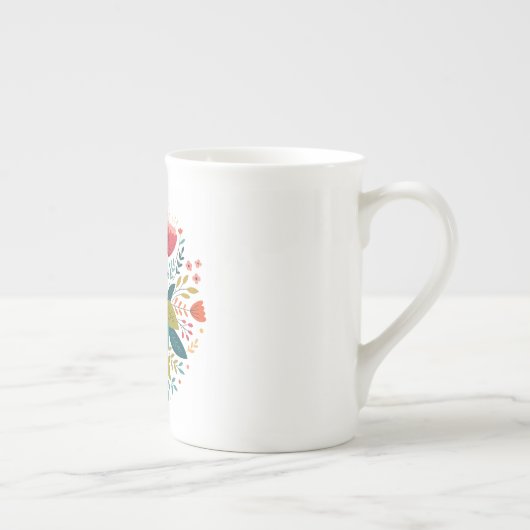 Blumendesign Porzellantasse (Rechts)