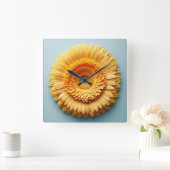 Blumendesign Quadratische Wanduhr (Zuhause)