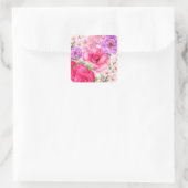 Blumendesign Quadratischer Aufkleber (Tasche)