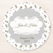 Blumendesign Runder Pappuntersetzer (Vorderseite)