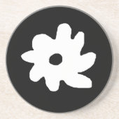 Blumendesign . Schwarzweiß-Blume Getränkeuntersetzer (Vorne)
