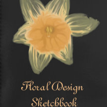 Blumendesign Sketchbook Schwarz mit Daffodien