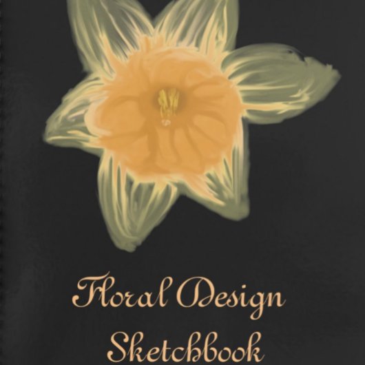 Blumendesign Sketchbook Schwarz mit Daffodien Notizblock