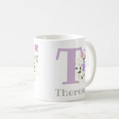 Blumendesign Tasse mit dem Namen Theresa (VorderseiteRechts)