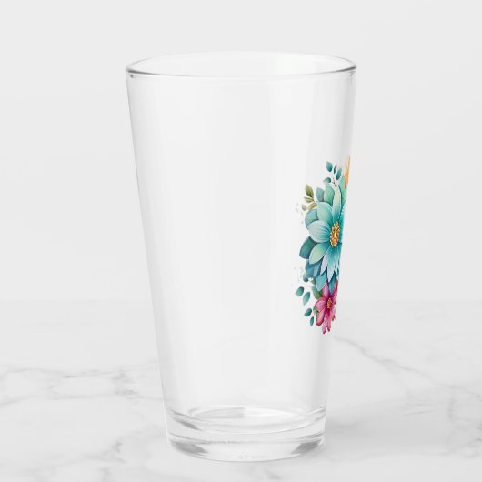 Blumendesign Trinkglas Glas (Rechts)