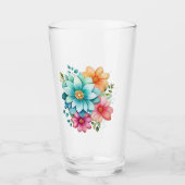 Blumendesign Trinkglas Glas (Vorderseite)