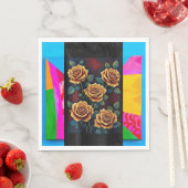 Blumendesign und schönes Hintergrunddesign für Serviette (Beispiel)
