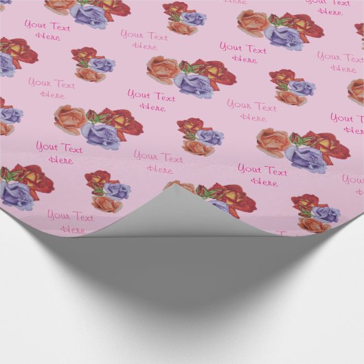Blumendesign von rote Rosen und Rose Knospen Blume Geschenkpapier (Ecke)