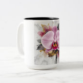 Blumendesign  zweifarbige tasse (Vorderseite Links)