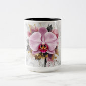 Blumendesign  zweifarbige tasse (Mittel)