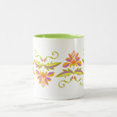 Blumendesign Zweifarbige Tasse (Mittel)