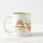 Blumendesign Zweifarbige Tasse (Links)