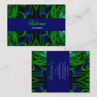 Blumendesigner Blau und Grün Visitenkarte