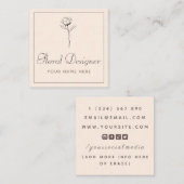 Blumendesigner Vintag Gezeichnet Rose Botanische P Quadratische Visitenkarte (Vorne/Hinten)