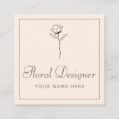Blumendesigner Vintag Gezeichnet Rose Botanische P Quadratische Visitenkarte (Vorderseite)
