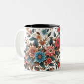 Blumendesignte Tasse für Naturliebhaber (Vorderseite Links)